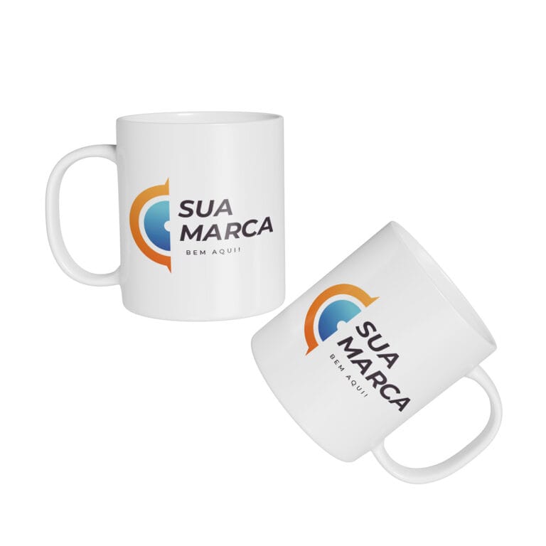 Caneca Cerâmica 325ml – Personalize com Sua Marca