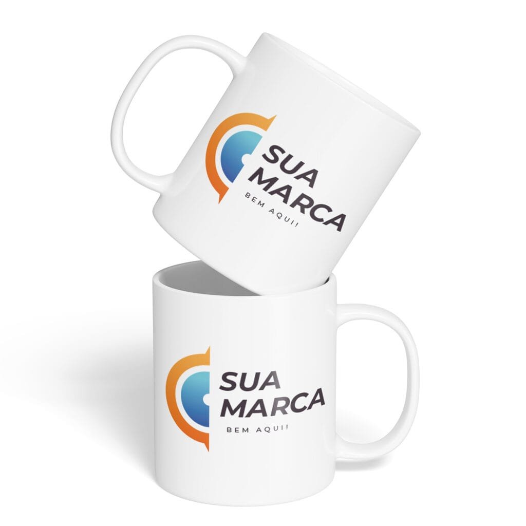 Caneca Cerâmica 325ml - Personalize com Sua Marca