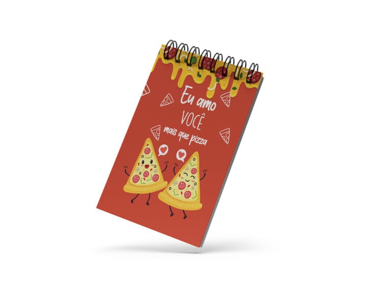 Bloco de Notas 10x15cm – Namorados – Amo Mais Que Pizza