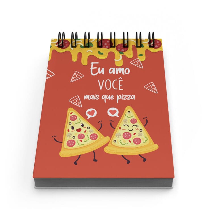 Bloco de Notas 10x15cm – Namorados – Amo Mais Que Pizza