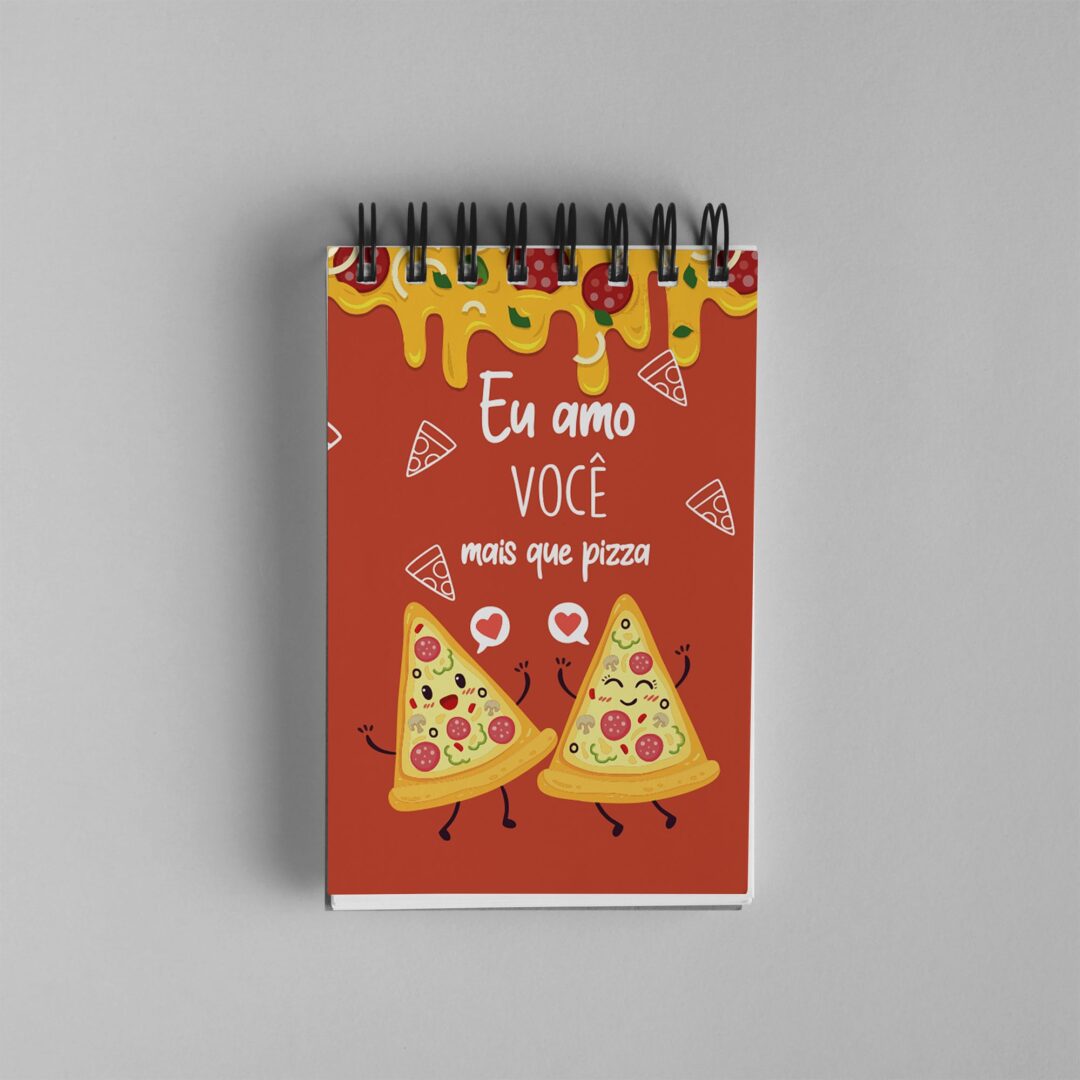 Bloco de Notas 10x15cm - Namorados - Amo Mais Que Pizza