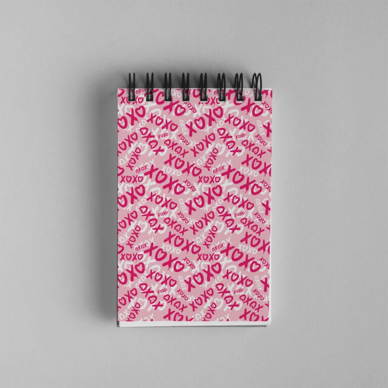 Bloco de Notas 10x15cm – Namorados – XOXO – Rosa