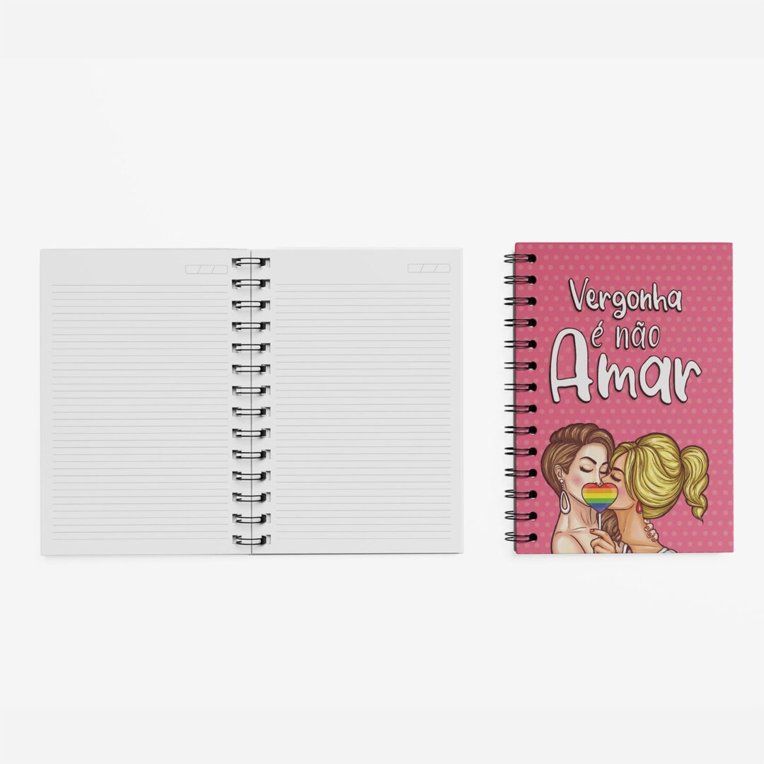 Caderno Grande 19x27 - Namorados - LGBTQ - Vergonha Não Amar
