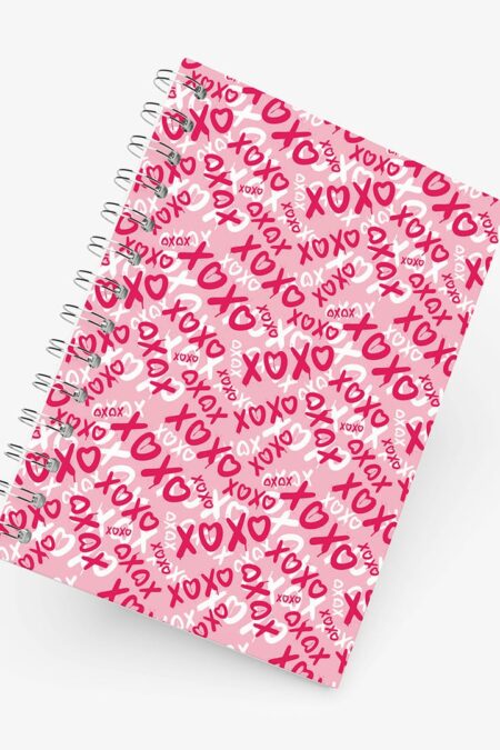 Caderno Grande 19x27cm - Namorados - XOXO - Rosa