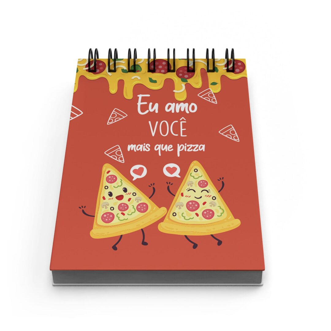 Kit Caderno, Bloco e Caneca - Namorados - Amo Mais Que Pizza