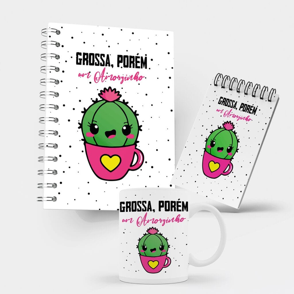 Kit Caderno, Bloco e Caneca - Namorados - Um Amorzinho