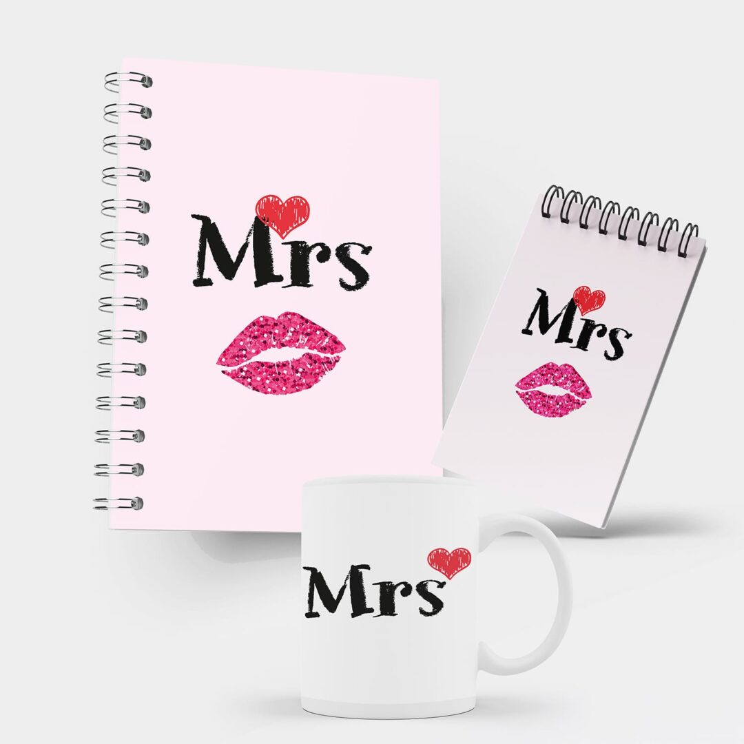 Kit Caderno, Bloco e Caneca - Namorados - Mrs