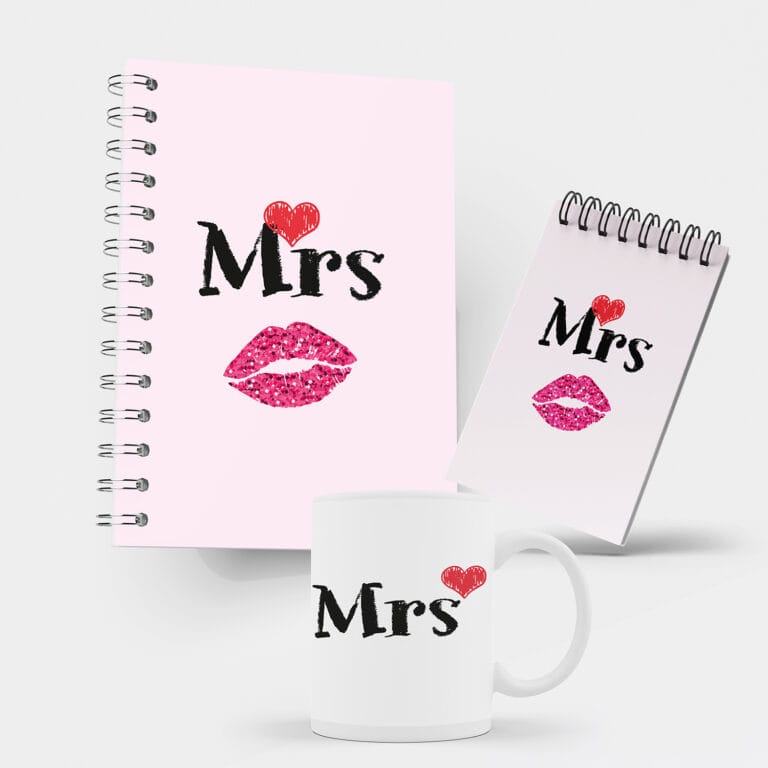 Kit Caderno, Bloco e Caneca – Namorados – Mrs