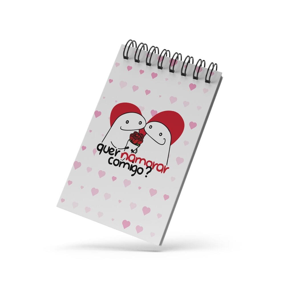 Bloco de Notas 10x15cm - Amor - Flork - Quer Namorar Comigo