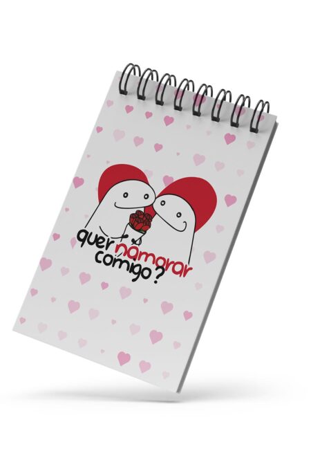 Bloco de Notas 10x15cm - Amor - Flork - Quer Namorar Comigo