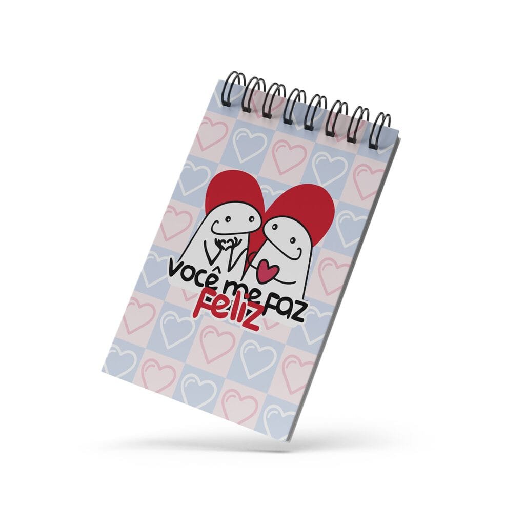 Bloco de Notas 10x15cm - Amor - Flork - Você Me Faz Feliz
