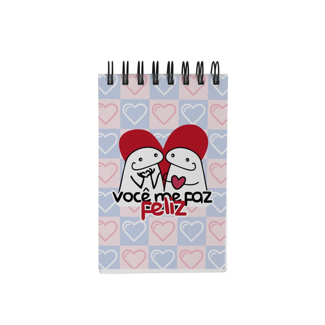 Bloco de Notas 10x15cm - Amor - Flork - Você Me Faz Feliz