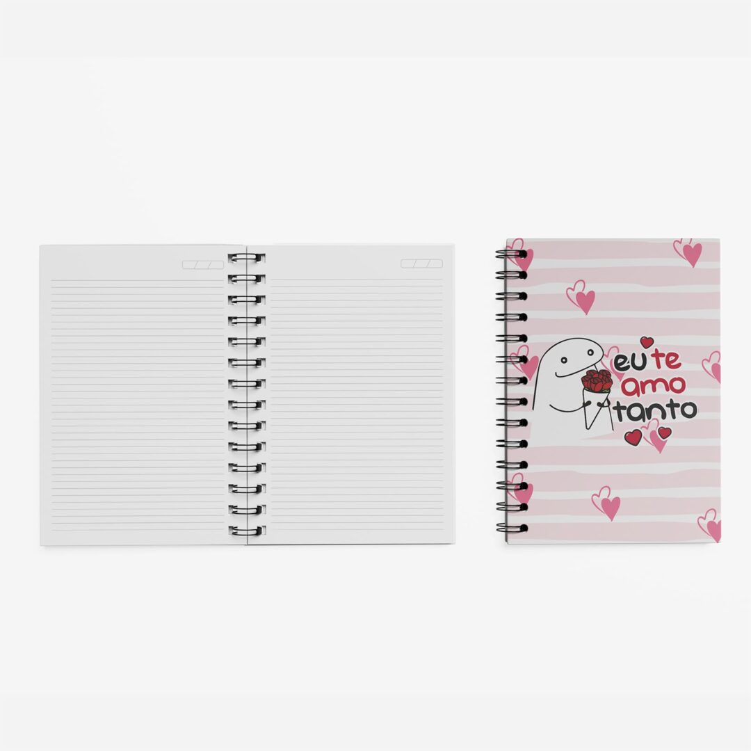 Caderno Grande 19x27cm - Amor - Flork - Eu Te Amo Tanto