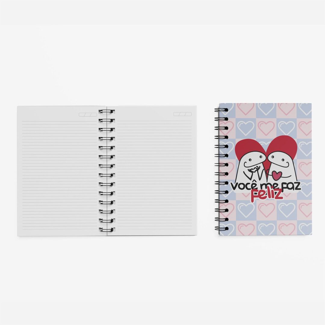 Caderno Grande 19x27cm - Amor - Flork - Você Me Faz Feliz