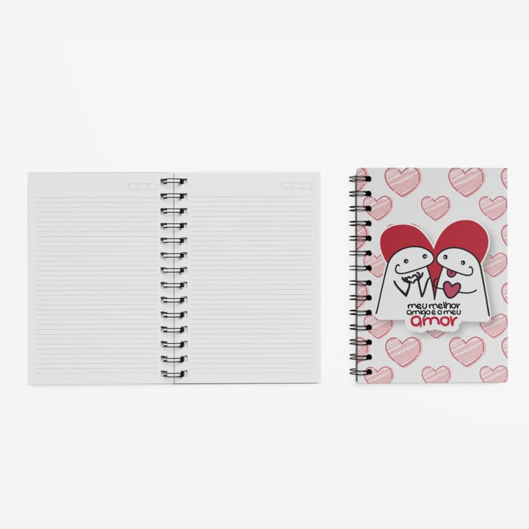 Kit Caderno, Bloco e Caneca – Amor – Flork – Melhor Amigo