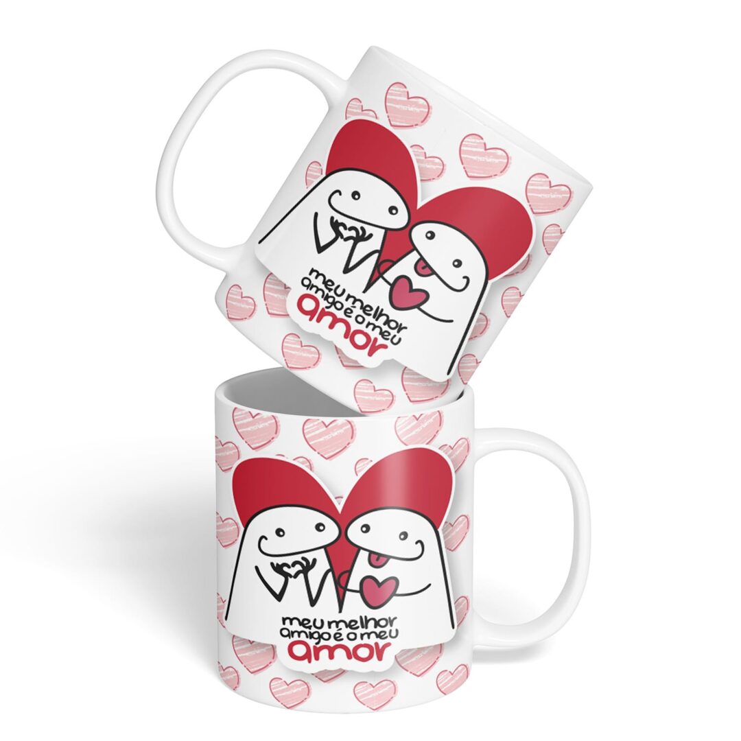 Kit Caderno, Bloco e Caneca - Amor - Flork - Melhor Amigo