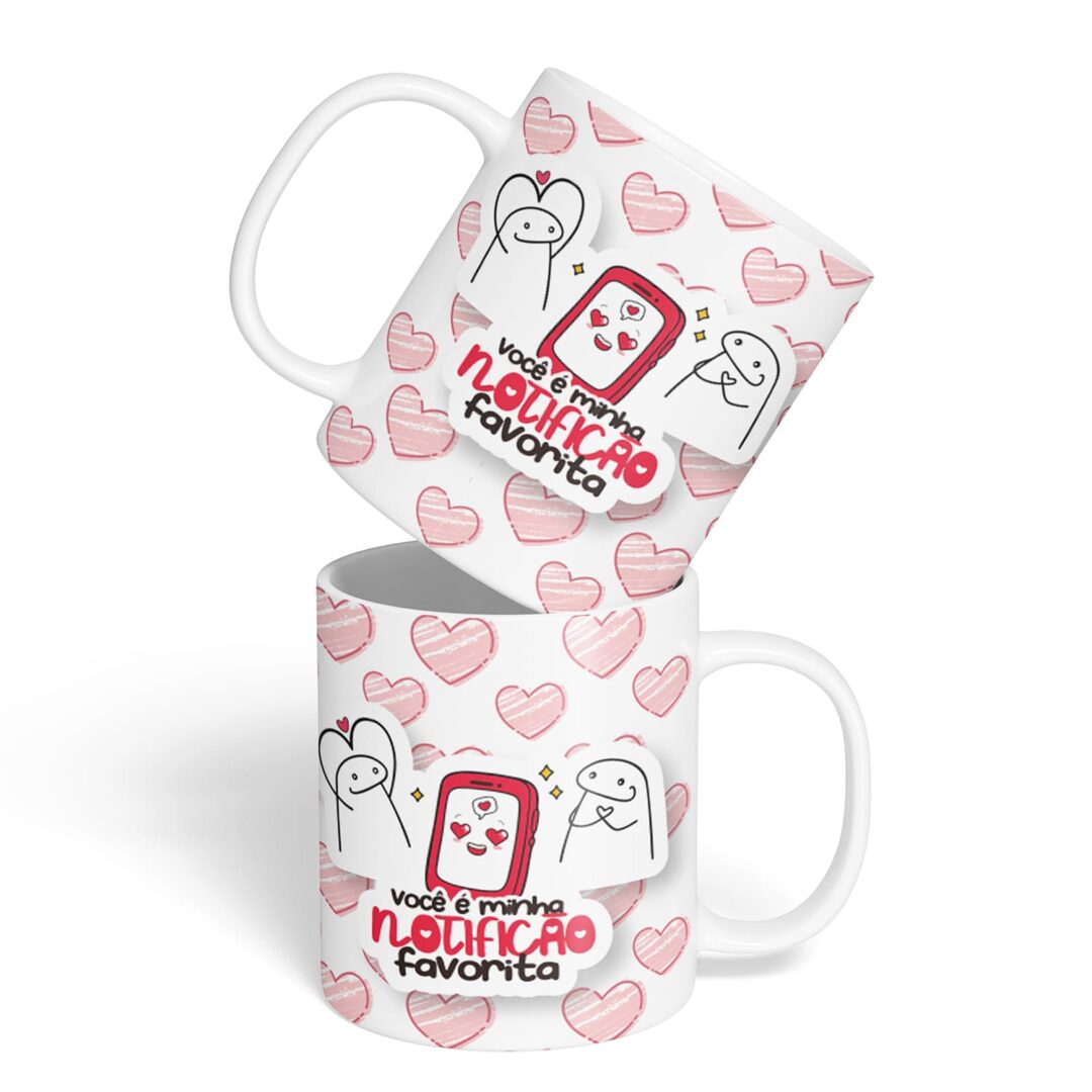 Kit Caderno, Bloco e Caneca - Amor - Flork - Notificação