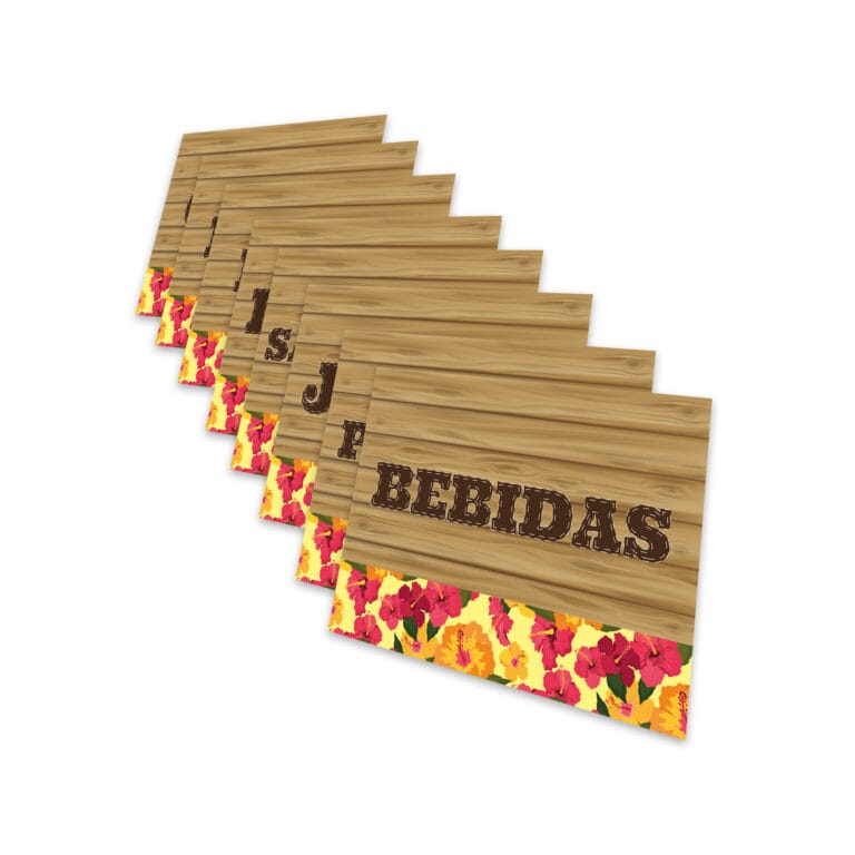 Placas em Papel – Festa Junina – Chita Amarelo – 8 Unidades