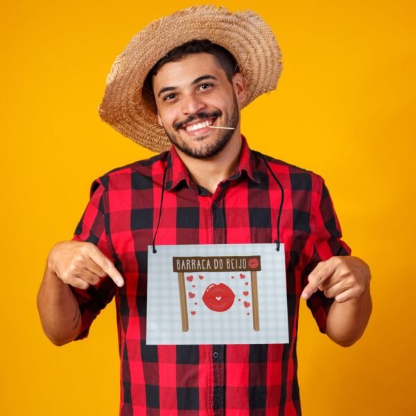 Placa Fantasia - Festa Junina - Barraca do Beijo - Imagem 2