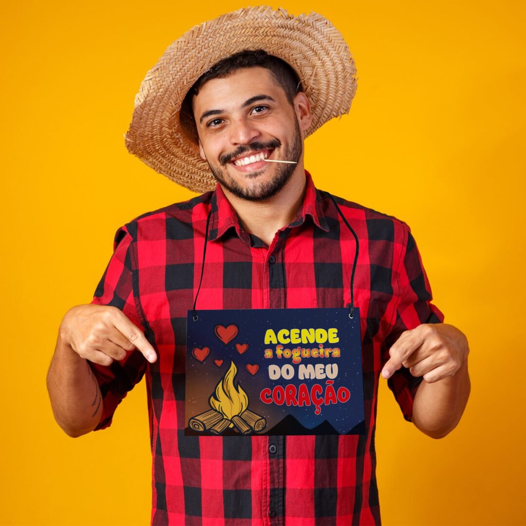 Placa Fantasia - Festa Junina - Fogueira