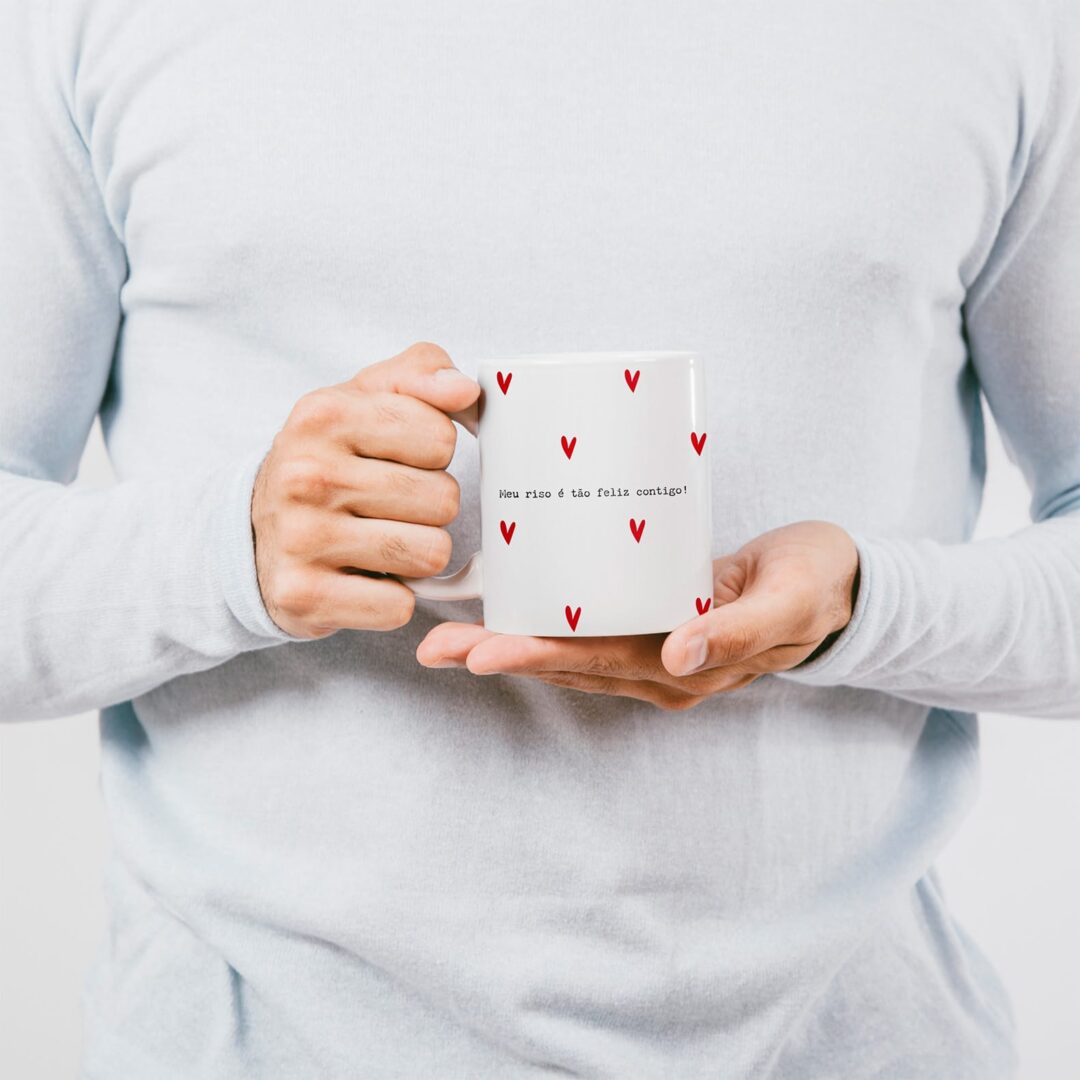 Caneca Cerâmica - Amor - Meu Riso é Tão Feliz Contigo