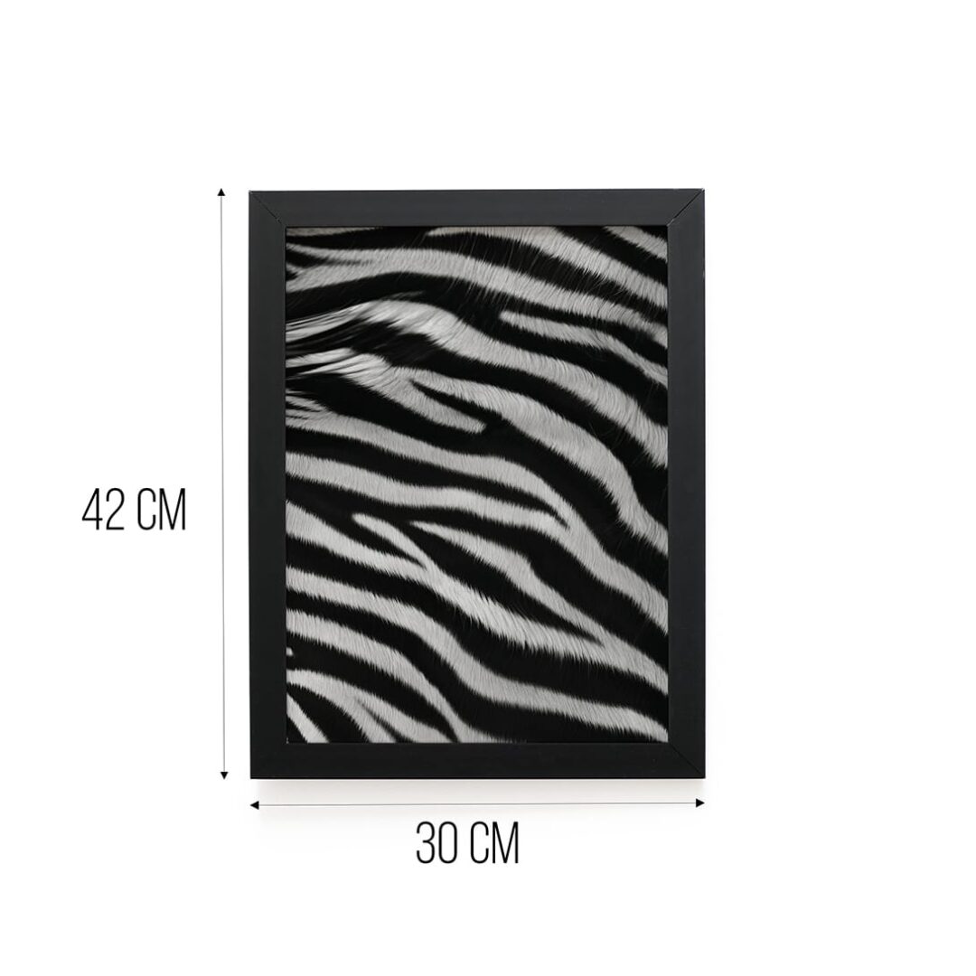 Quadro Decorativo 30x42cm - Textura Animal - Zebra