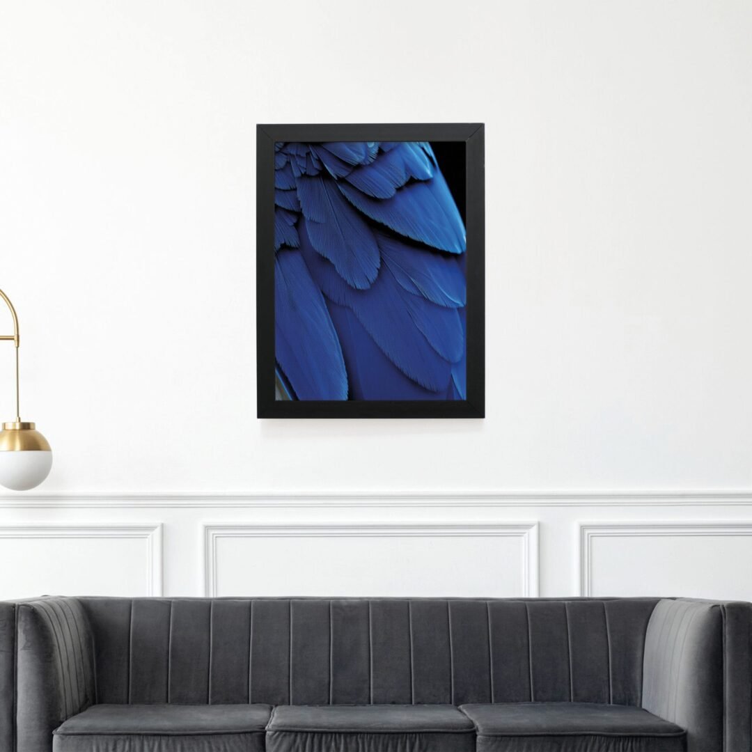 Quadro Decorativo 30x42cm - Textura Animal - Arara Azul