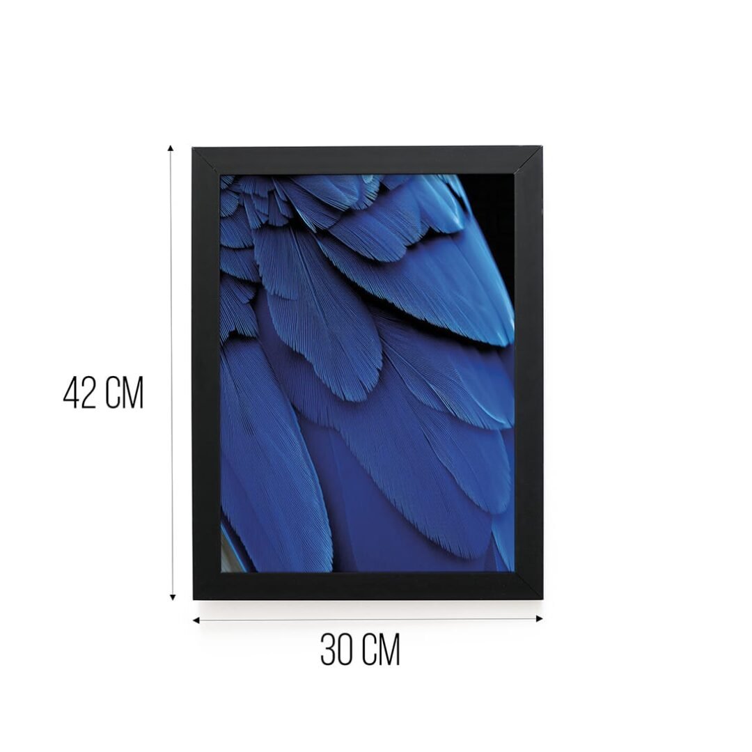 Quadro Decorativo 30x42cm - Textura Animal - Arara Azul