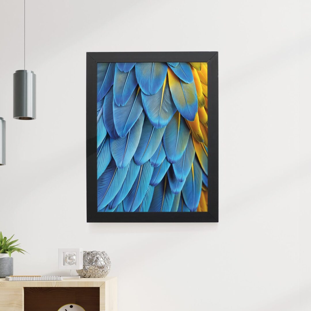 Quadro Decorativo 30x42cm - Textura Animal - Arara Canindé