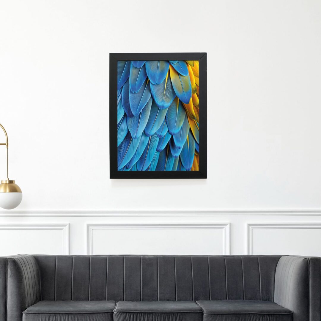 Quadro Decorativo 30x42cm - Textura Animal - Arara Canindé