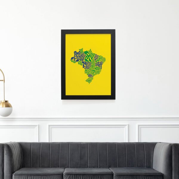 Quadro Decorativo 30x42cm - Brasil em Palavras - Imagem 2