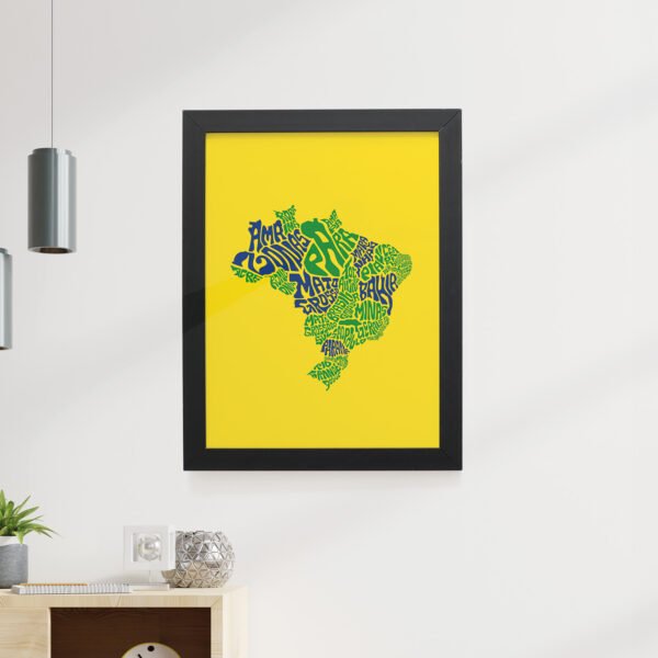 Quadro Decorativo 30x42cm - Brasil em Palavras - Imagem 3
