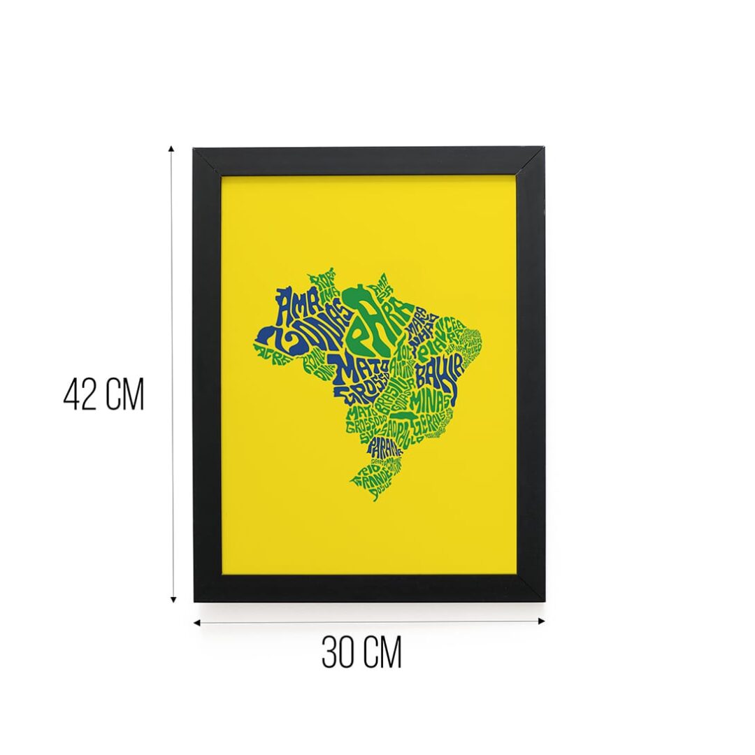 Quadro Decorativo 30x42cm - Brasil em Palavras