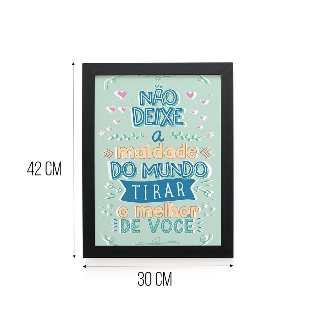 Quadro Decorativo 30x42cm - Maldade do Mundo