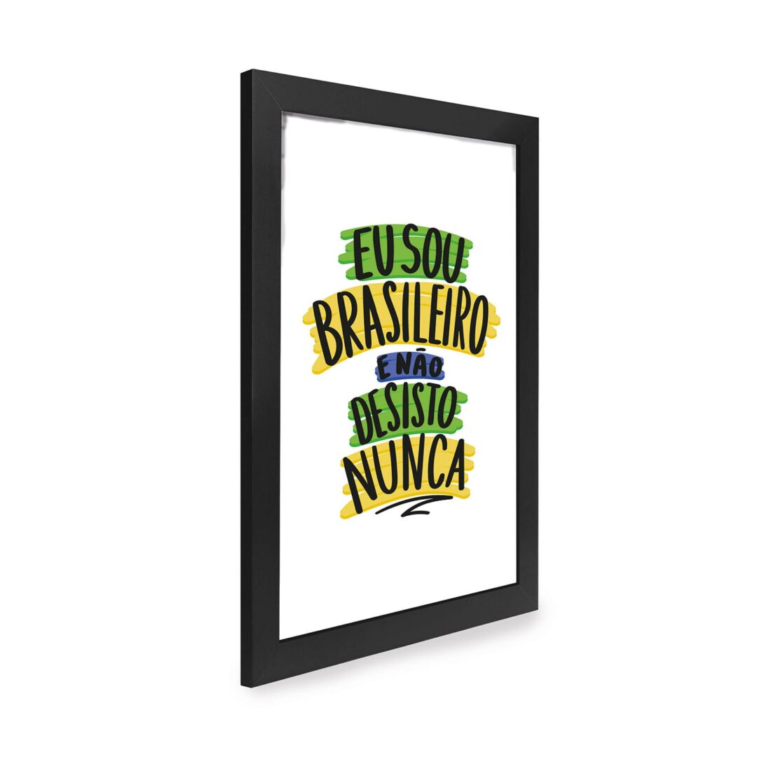 Quadro Decorativo 30x42cm - Não Desisto Nunca - Branco