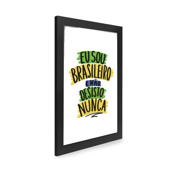 Quadro Decorativo 30x42cm - Não Desisto Nunca - Branco - Imagem 4