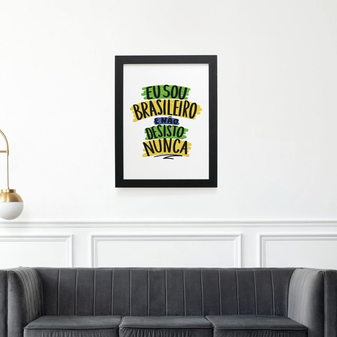 Quadro Decorativo 30x42cm - Não Desisto Nunca - Branco