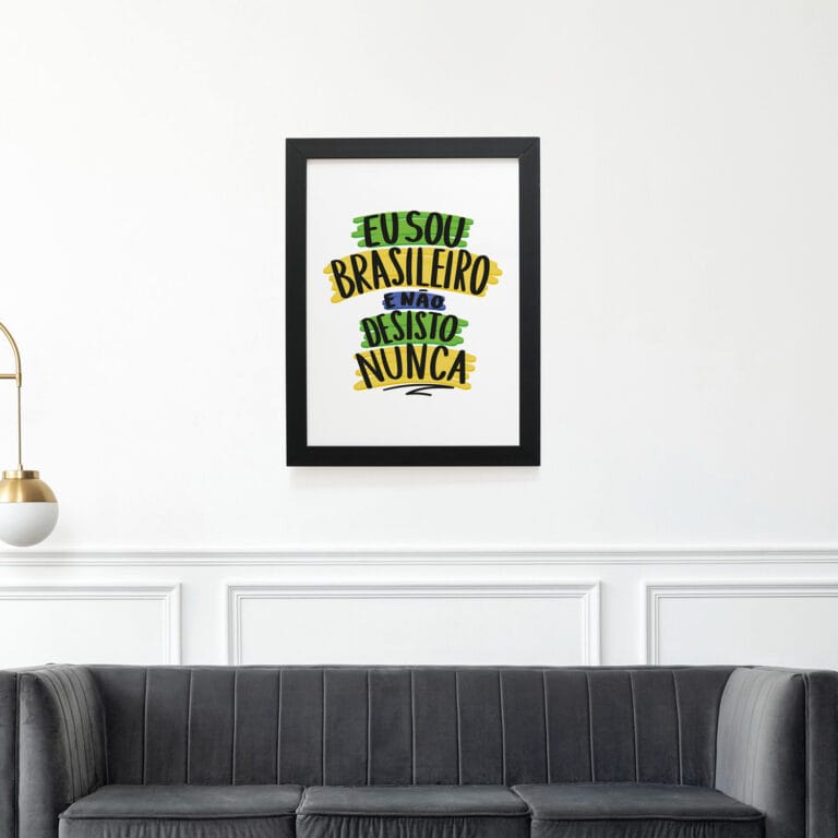 Quadro Decorativo 30x42cm – Não Desisto Nunca – Branco