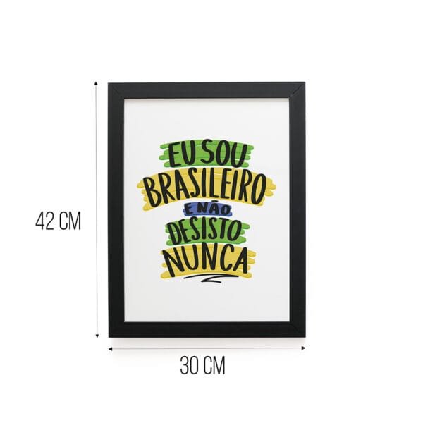 Quadro Decorativo 30x42cm - Não Desisto Nunca - Branco - Imagem 5