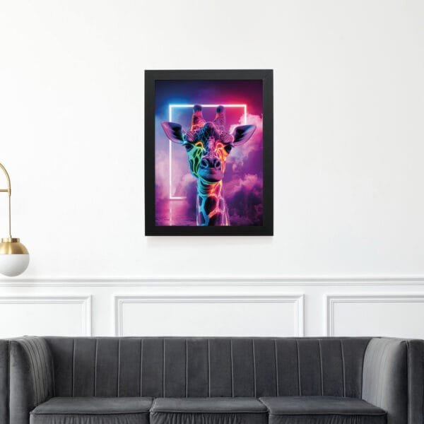 Quadro Decorativo 30x42cm - Neon - Girafa - Imagem 2