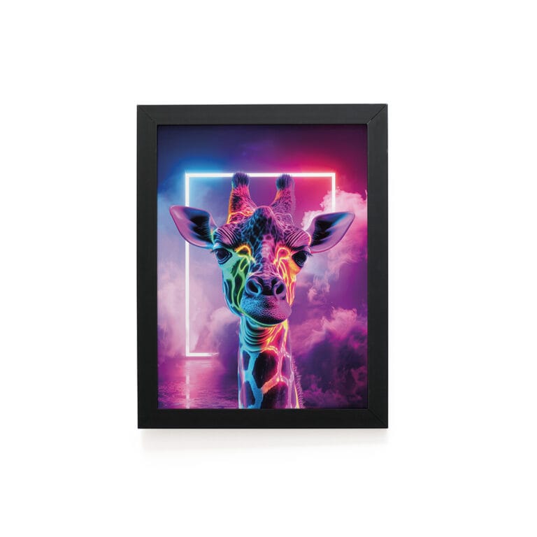 Quadro Decorativo 30x42cm – Neon – Girafa