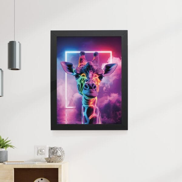 Quadro Decorativo 30x42cm - Neon - Girafa - Imagem 3