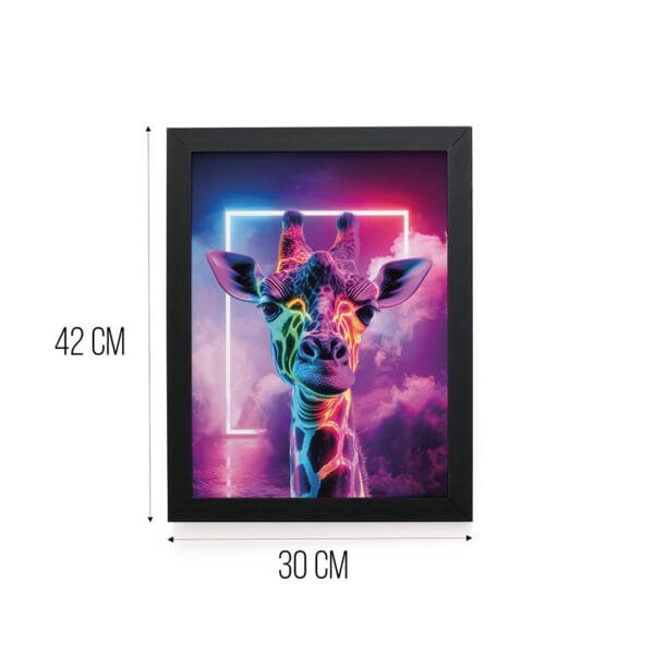 Quadro Decorativo 30x42cm - Neon - Girafa - Imagem 5