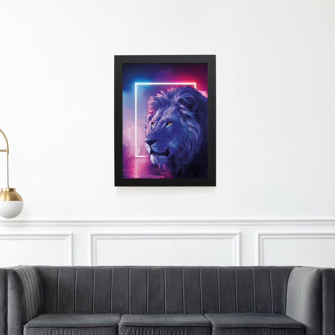 Quadro Decorativo 30x42cm - Neon - Leão