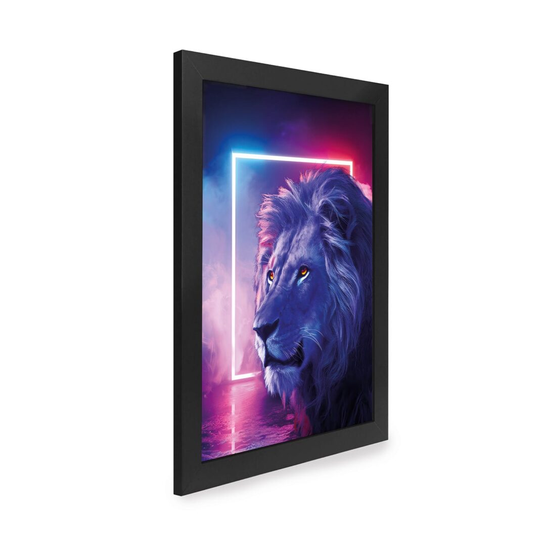 Quadro Decorativo 30x42cm - Neon - Leão