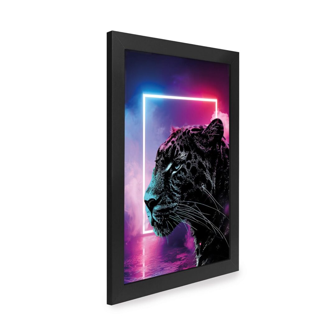 Quadro Decorativo 30x42cm - Neon - Onça Pintada