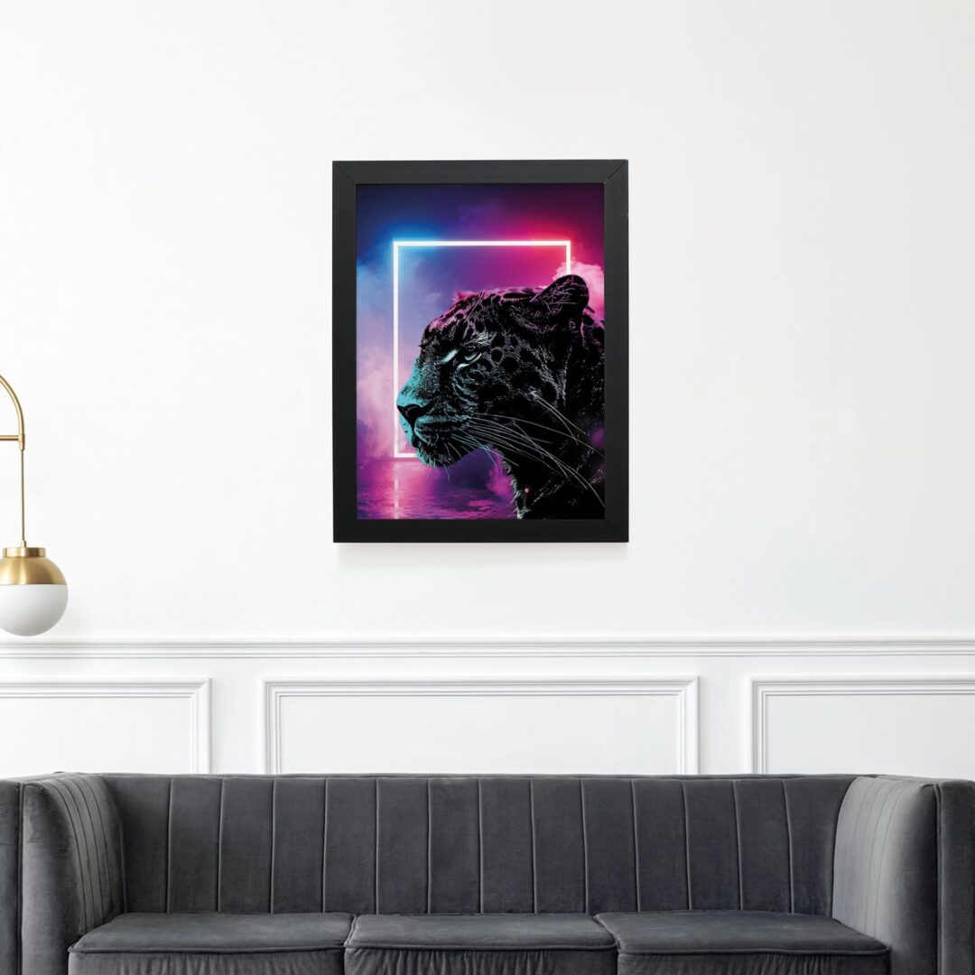 Quadro Decorativo 30x42cm - Neon - Onça Pintada