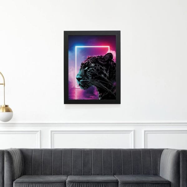 Quadro Decorativo 30x42cm - Neon - Onça Pintada - Imagem 2