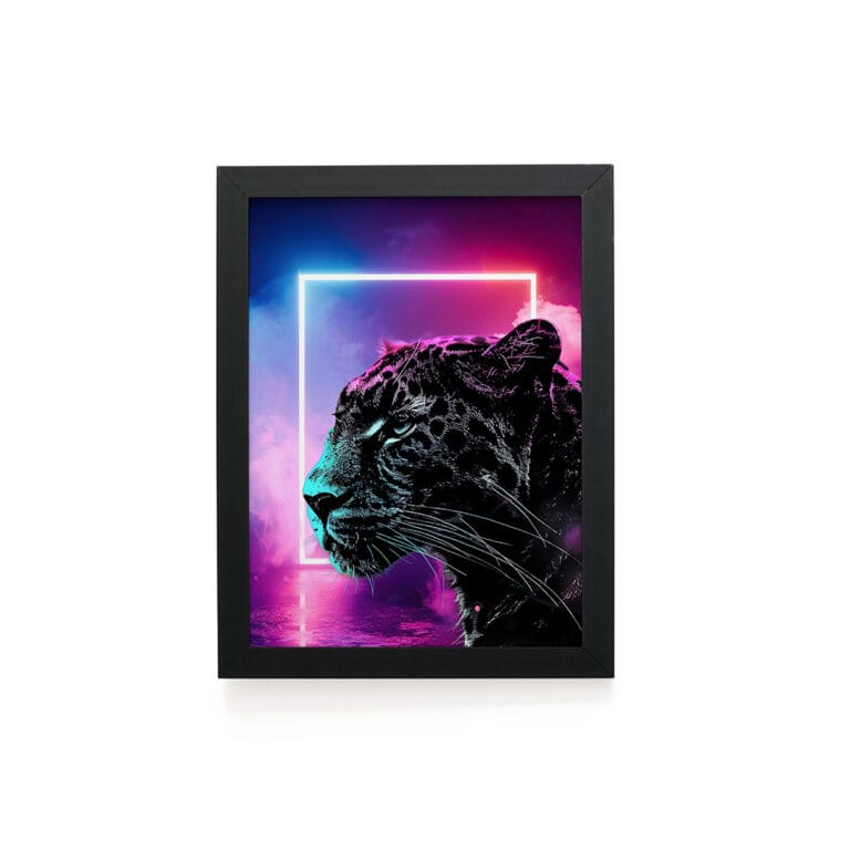 Quadro Decorativo 30x42cm – Neon – Onça Pintada
