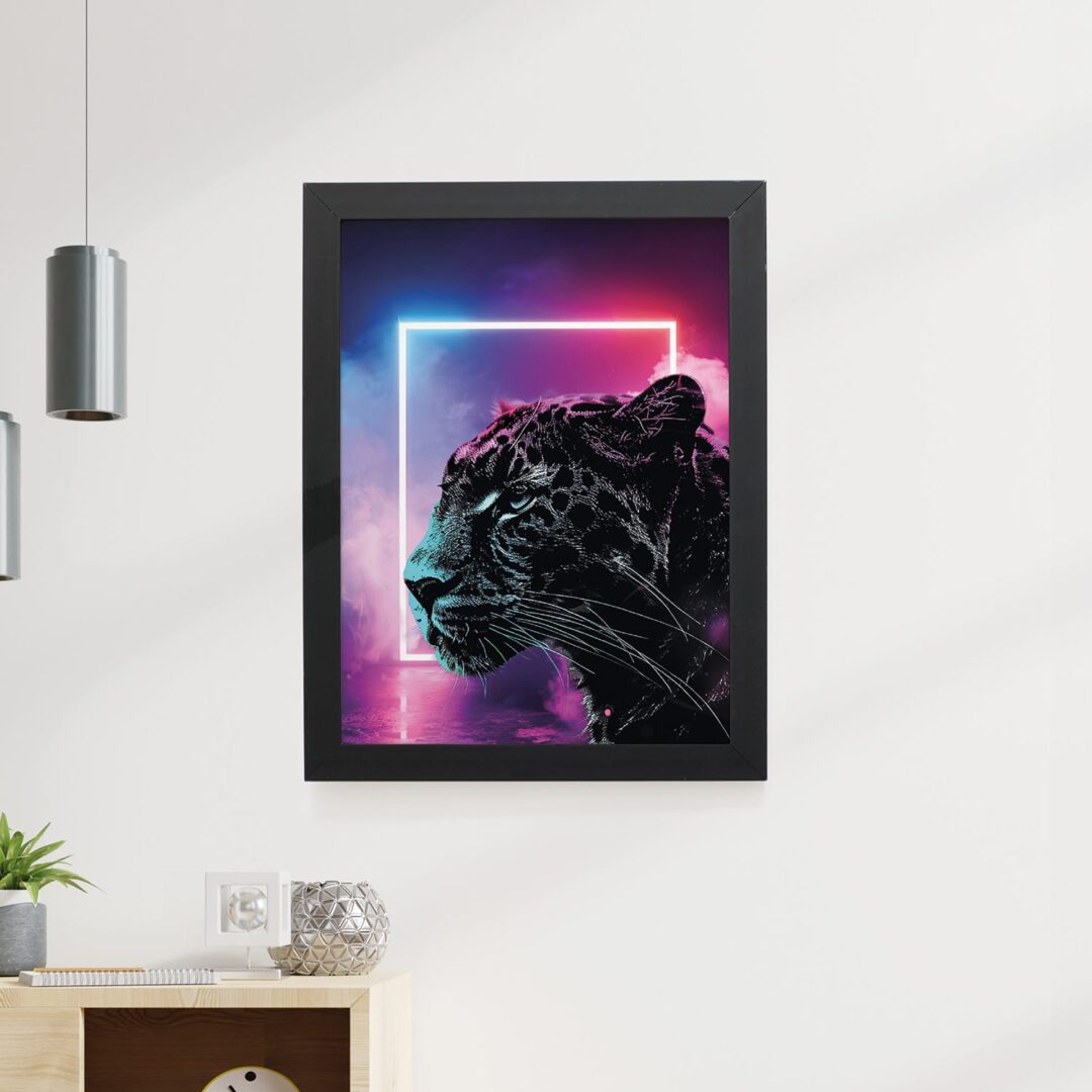 Quadro Decorativo 30x42cm - Neon - Onça Pintada